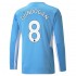 Camisola Manchester City Ilkay Gundogan 8 Equipamento Primeiro 2021-2022 Manga Comprida